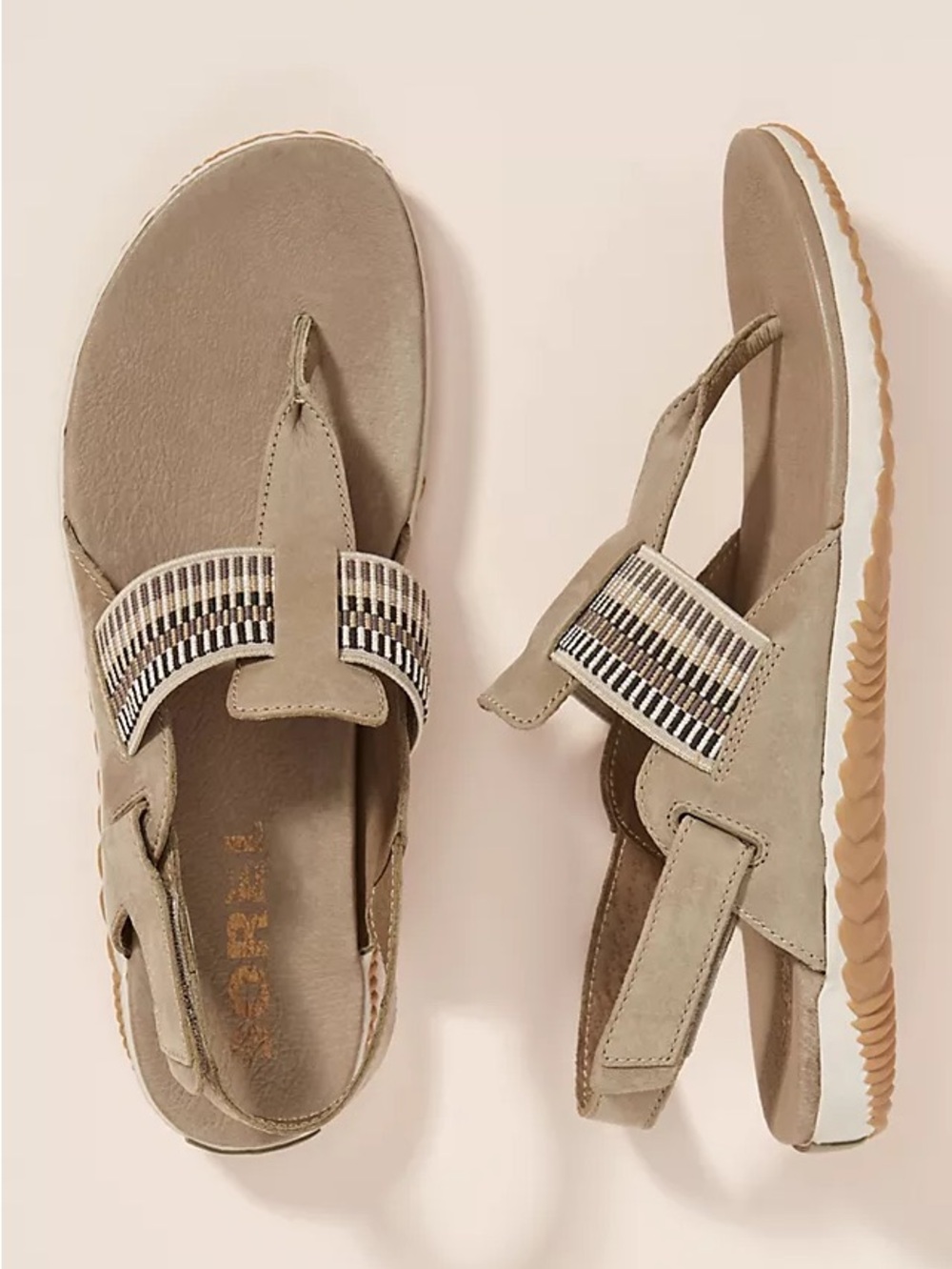 Sorel Anthropologie Out N About Sandals Olive Green Size 7.5 Comfort Outdoor